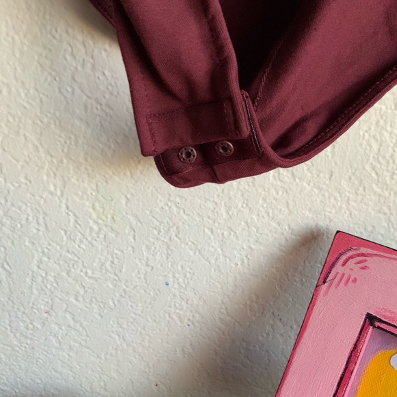 WRAP BODYSUIT Red Long Sleeve Ann Taylor XL - Picture 6 of 6